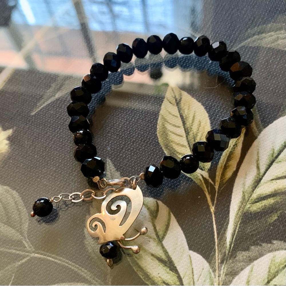 Sterling Silver Butterfly Charm Bracelet